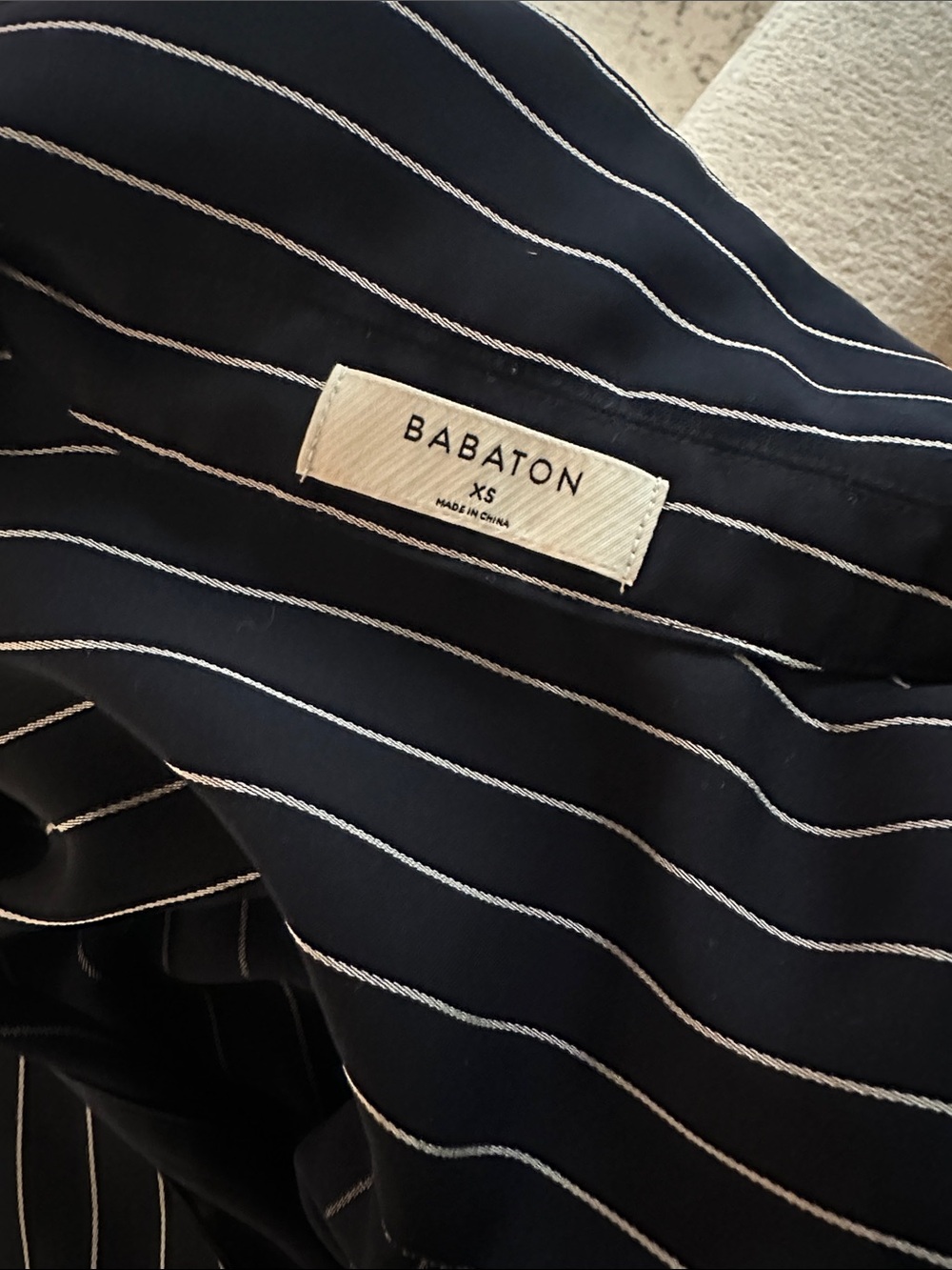 Babaton Black Blazer with White Pinstripes